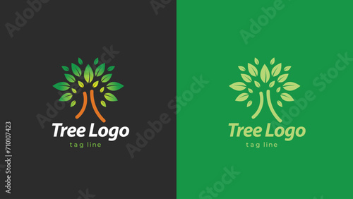 Natural Tree logo design. organics icon design. Bio, Ecology, Organic Logos and Badges, Label. Vegan food diet icon, bio and healthy food with solid background 