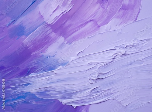 Background color tempera purple paint texture on blue paper.