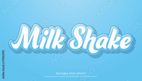 milk shake editable 3d text effect template bold typography and abstract style drinks logo and brand