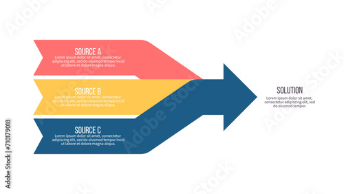 Business infographic template. Arrow with 3 options, steps. Vector chart.