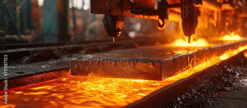 Metal product undergoes heat treatment.
