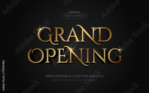 Grand Opening Gold Shiny Editable Text Effect Style Premium Vector