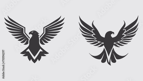 Eagle bird vector silhouette illustration, 