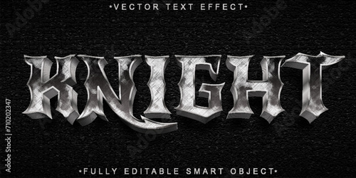 Silver Knight Vector Fully Editable Smart Object Text Effect