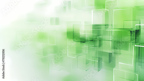 Modern technology oriented abstract background with white and green colors, green is the dominant color