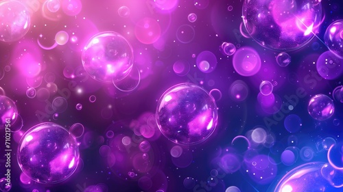 Glowing purple bubbles floating on a dark background