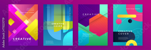 Colorful colourful vector abstract creative design covers concept. Colorful gradient geometric design for poster, banner, brochure, leaflet, cover, magazine, or flyer.