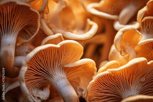 Abstract macro background of Sajor caju Mushroom plants resembling natural wallpaper