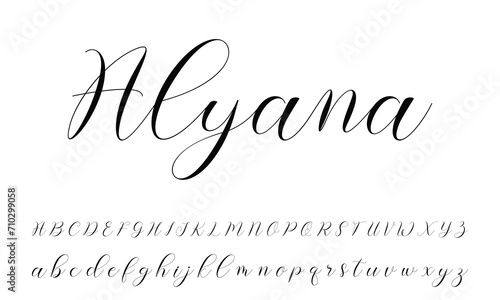 Signature script lettering font