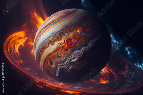 Jupiter, a planet in the solar system.
