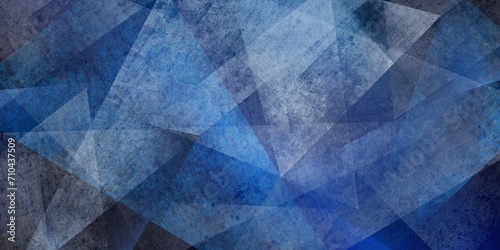 Blue abstract background with stripes and triangle shapes in modern geometric pattern design