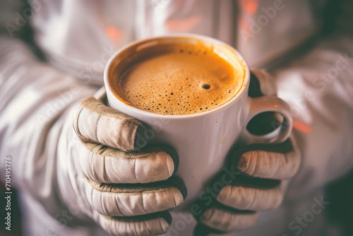 Cosmic Barista: Astronaut Brewing and Enjoying Coffee
