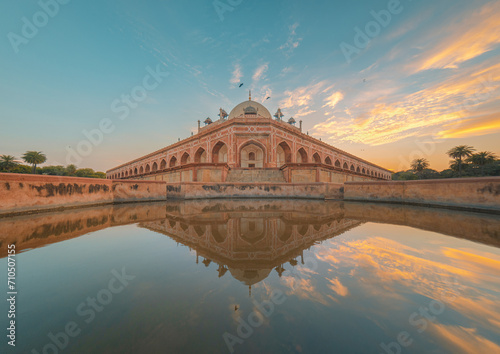 Humayun's Tomb in New Delhi, a Unesco World Heritage during sunset 