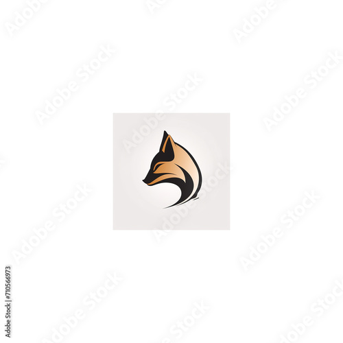 minimalist fox design logo