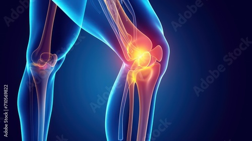 3d illustration of painful knee. Knee Pain concept. medical concept.