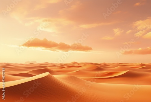 Desert Scene With Sand Dunes and Clouds