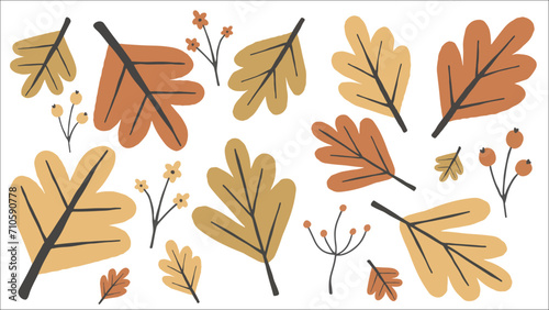 Vector seamless pattern of leaves and flowers. Background for textile or book covers, wallpapers, design, graphic art, printing, hobby, invitation.