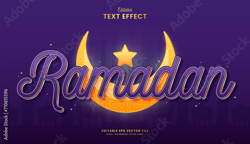 decorative ramadan editable text effect vector design