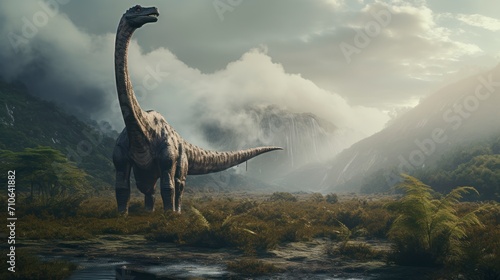 Dinosaurs diplodocus, background, 3D reallistic, dino wallpaper