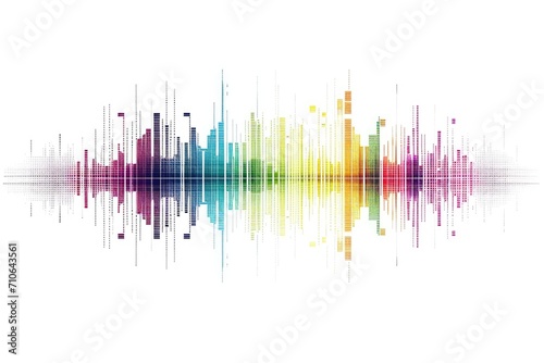 A vibrant sound wave displayed on a clean white background. Perfect for music-related projects and audiovisual presentations