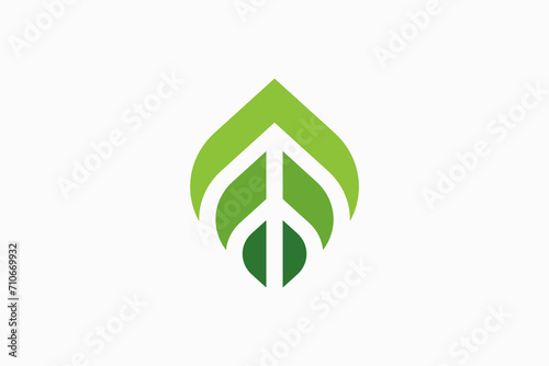 arrow leaves upwards Vector Logo Premium