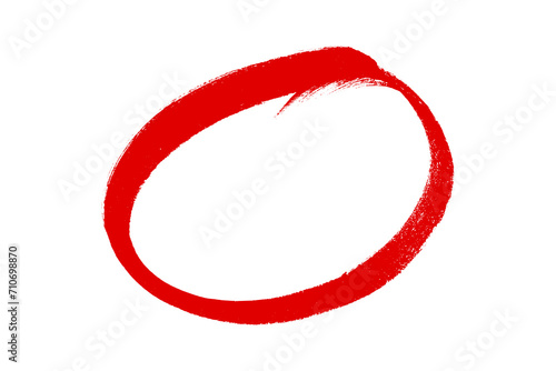 Red circle marker isolated on background. Marker circle hand drawn.