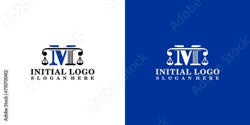 Elegant Initial M pillar, Law firm, attorney logo