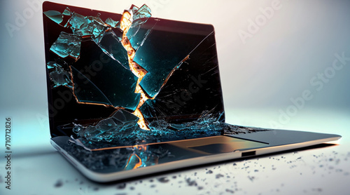 Rozbity laptop