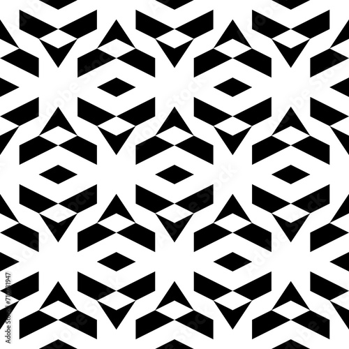 Seamless pattern. Geometric wallpaper. Polygons motif. Geometrical backdrop. Abstract background. Trapeziums, rhombuses, figures ornament. Digital paper, textile print, web design. Vector artwork.