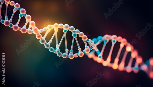 3d abstract - human dna model futuristic background. dna double helix structure - human dna 3d model.