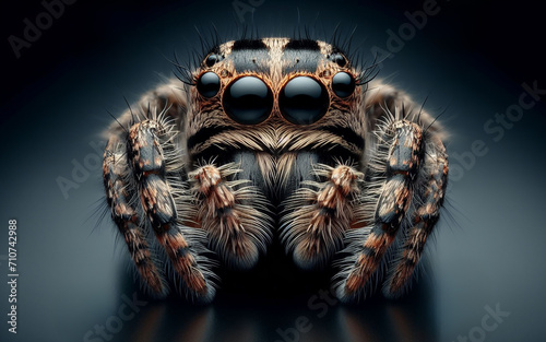 Tarantula spider. Close-up. Dangerous poisonous insect.