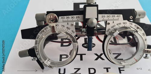Glasses for checking vision in ophthalmological clinic
