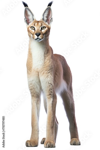 Caracal lynx, isolated on white background