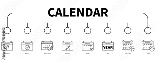 Calendar banner web icon vector illustration concept
