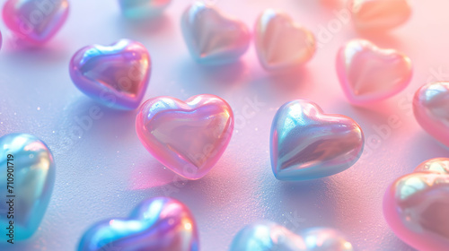 Valentines day background with transparent hearts. 