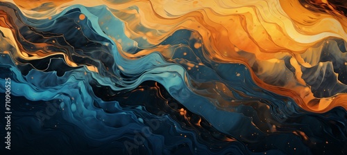 Blue and orange abstract painting