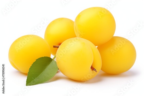 yellow plum isolated on a white background. fruit, berry with shade.