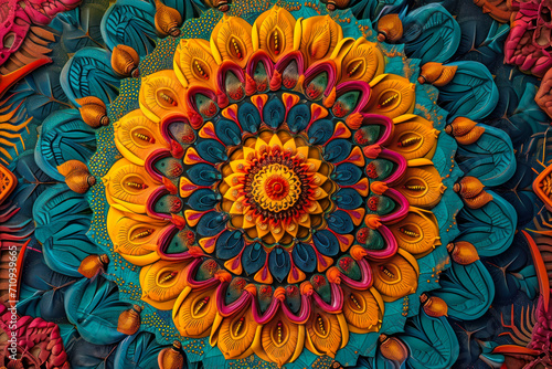 mesmerizing kaleidoscope of vibrant colors and intricate patterns unfolds before your eyes