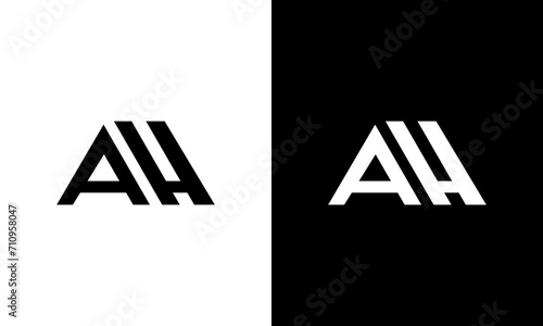 AH initials in the shape of a house roof logo design vector