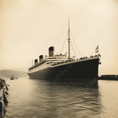Vintage photo of a large ocean liner