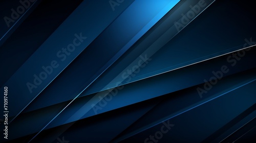 Modern Dark Blue Banner Background with Geometric Diagonal Overlay AI Generated