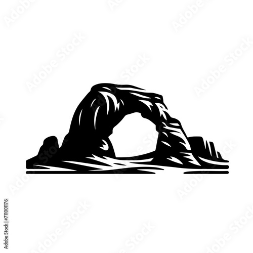 Rock Arch Landscape Vector Logo Art