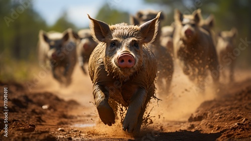 Muddy Pig Running