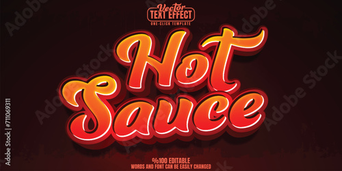 Hot sauce editable text effect, customizable spicy and chili 3D font style