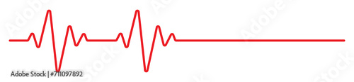 Red heartbeat line icon. Pulse trace, ECG or EKG Cardio graph symbol for Health, Medical cardiology analysis. Stroke heart diagram, cardiogram. Vector