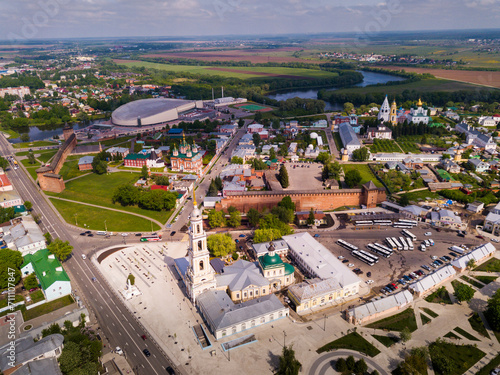 Picturesque view from height of the Kolomna Kremlin. Kolomna city. Russia
