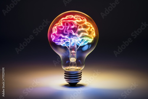 Vibrant colorful brain motley creativity neurocreative processes, cognitive flexibility, divergent thinking. Convergent thinking, human mind axon brainstorming Lateral Thinking, Mind Mapping Synthesis