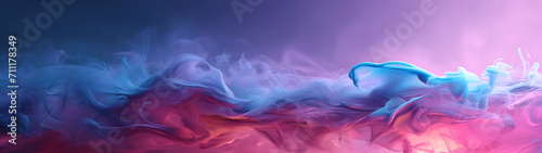 An explosion of vibrant colors dances in an ethereal haze, as magenta, violet, and lilac brushstrokes come together to create a mesmerizing abstract painting of smoke