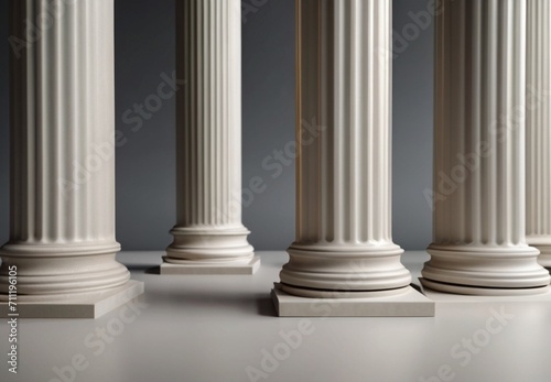Bunch of doric column on plain background from Generative AI