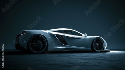Generic and unbranded sport car on a dark background